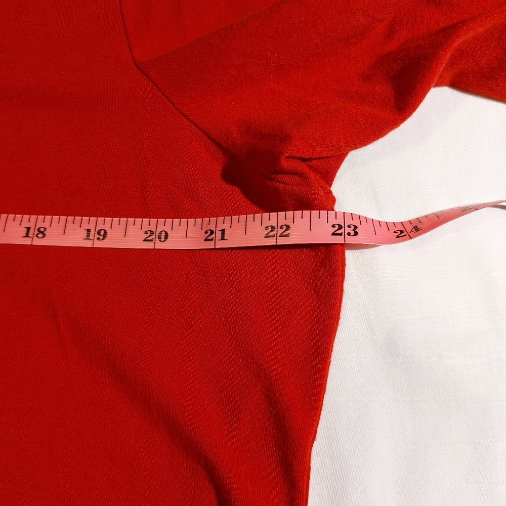 Lauren Ralph Lauren Red Ruffled V-neck Top 1X EUC - Picture 8 of 10